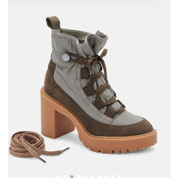 NEW Dolce Vita Celida Heeled Bootie Olive Green Boot Leather Womens 8.5 MSRP$160 - Picture 6 of 7